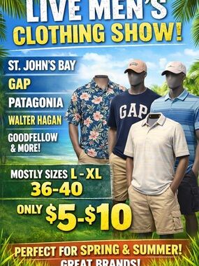 LIVE MENS CLOTHING SHOW! $5-$10 finds